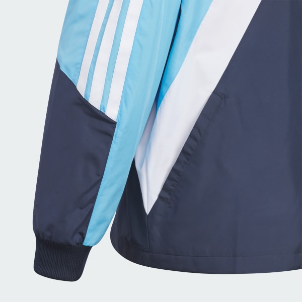 ブルー マストハブ ルーズフィット カラーブロック 起毛トリコットウーブン トラックトップ キッズ