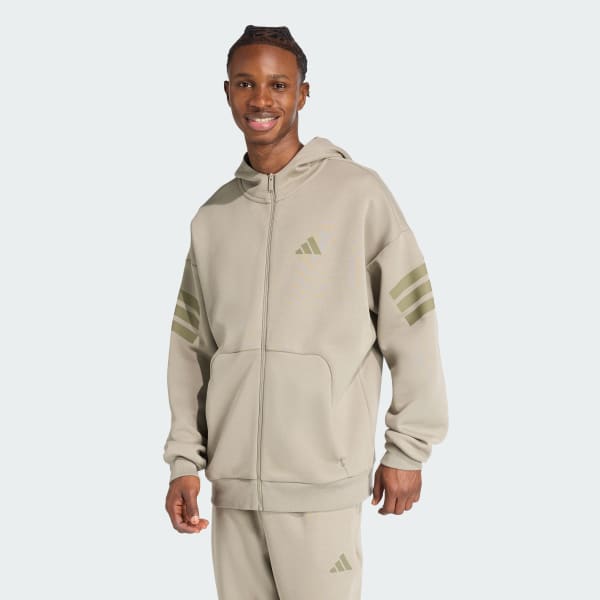 Green Future Icons 3-Stripes Full-Zip Hoodie