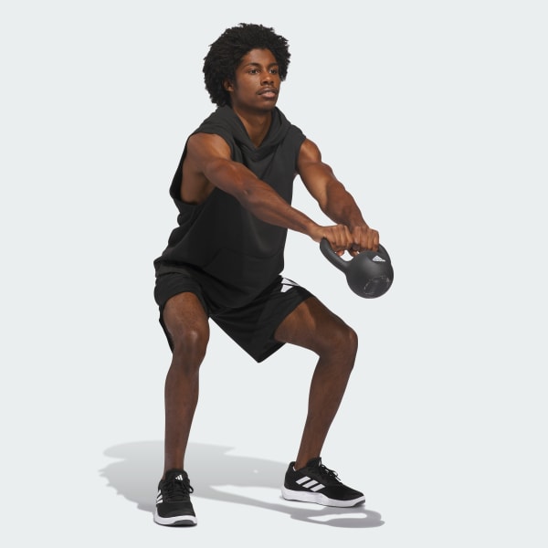 Black PrimeLift Workout Sleeveless Hoodie