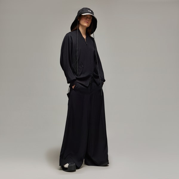 Black Y-3 Rayon Twill Wide Pants