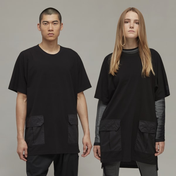 Black Y-3 Crepe Jersey Short Sleeve Pocket Tee