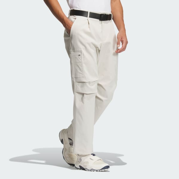 Beige Twistweave Cargo Ankle Pants