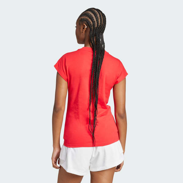 สีแดง เสื้อยืดพิมพ์ลาย Outline