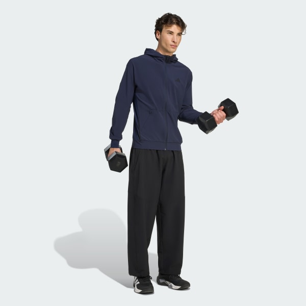 Blue D4T WORKOUT FULL-ZIP HOODIE