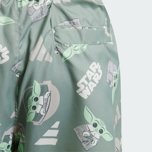 Green ADIDAS X STAR WARS MANDALORIAN SWIM SHORTS 5 INCH
