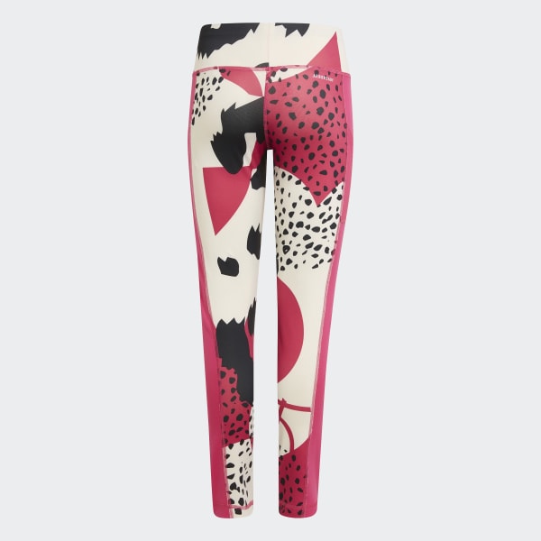 Beige AEROREADY Animal Print External Pocket Stretch Training Tights