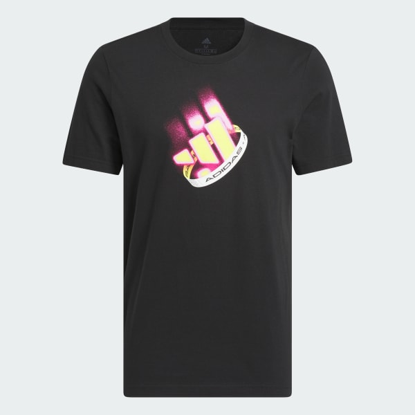 Negro Camiseta Neon Festival Estampada