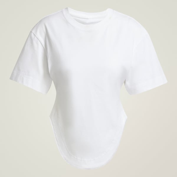 bílá Tričko adidas by Stella McCartney Sportswear Curved Hem