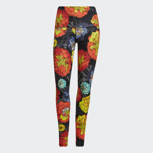 Sort Floral Running tights WY524