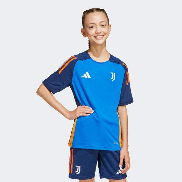 Blauw Juventus Tiro 24 Competition Training Voetbalshirt Kids