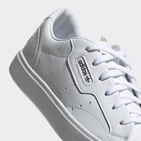 adidas originals vegan sleek sneakers in white