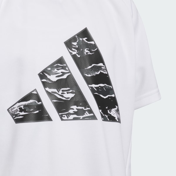 ホワイト キッズ エッセンシャルズ 3バー カモ柄 半袖Tシャツ