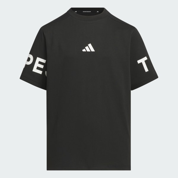 アディダス 半袖 ワード Tシャツ キッズ - ブラック