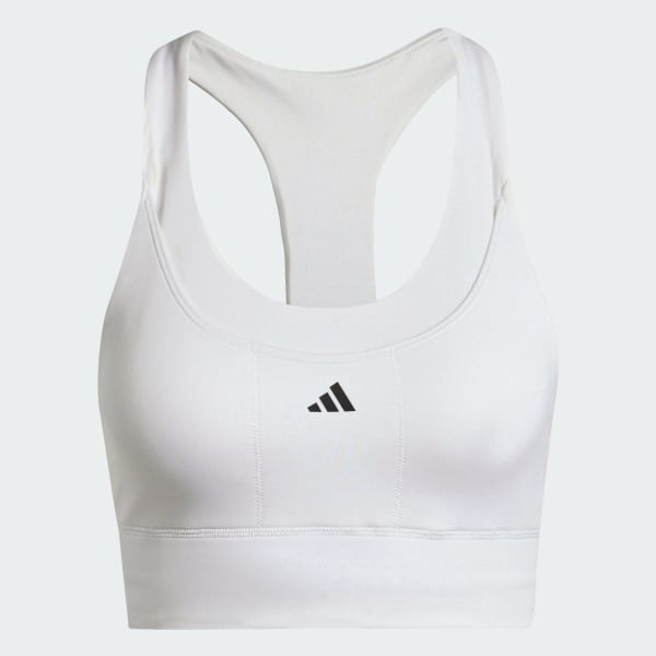 Blanco Top Deportivo Run Pocket Soporte Medio