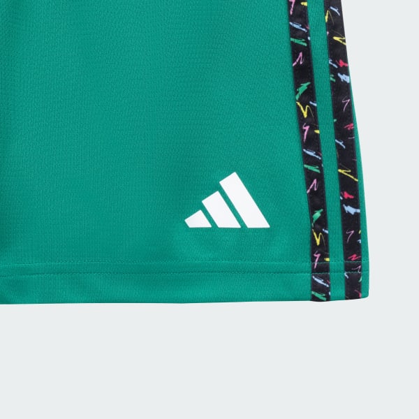 Green Boys Performance Logo Shorts