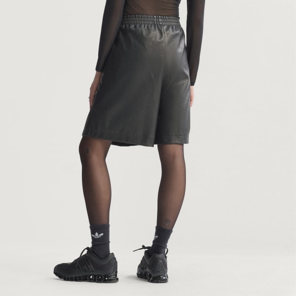 Negro Jorts extragrandes de cuero sintético Firebird