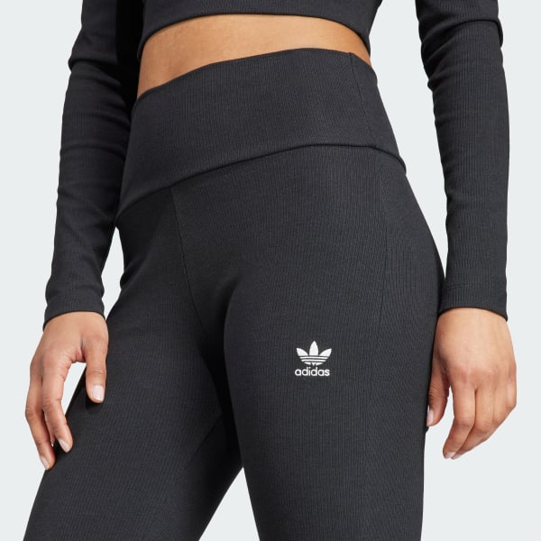 Adidas Pants Essentials Rib Flared Negro Mujer Lifestyle XS