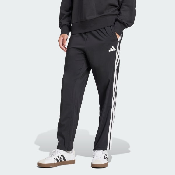 Negro Pantalón Stanford Essentials 3 Rayas Dobladillo Abierto