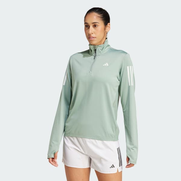 adidas Own the Run Half-Zip Jacket - Green | adidas UK