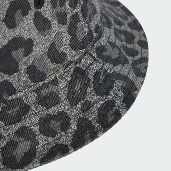 Gra Leopard Bøttehatt