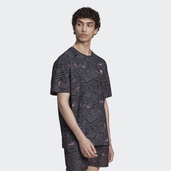Negro Playera adidas Rekive Trifolio Estampada VW472
