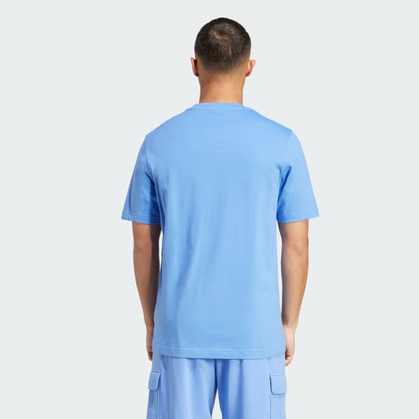 adidas Essentials Small Logo Single Jersey Tee - Blue | Free