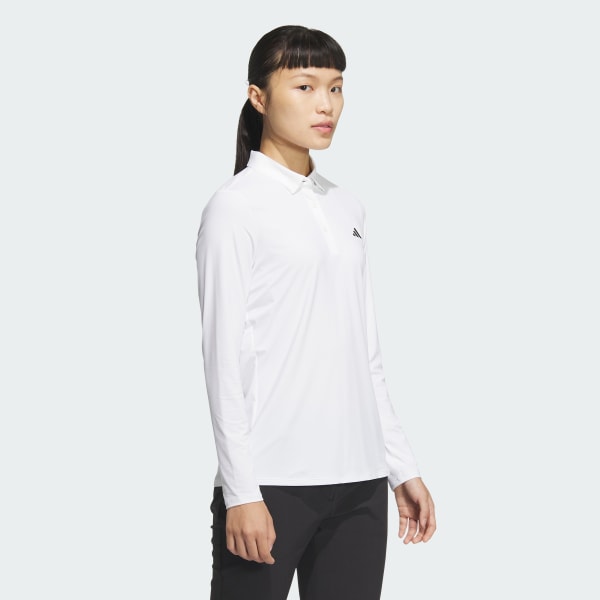 White AEROREADY Long Sleeve Polo Shirt