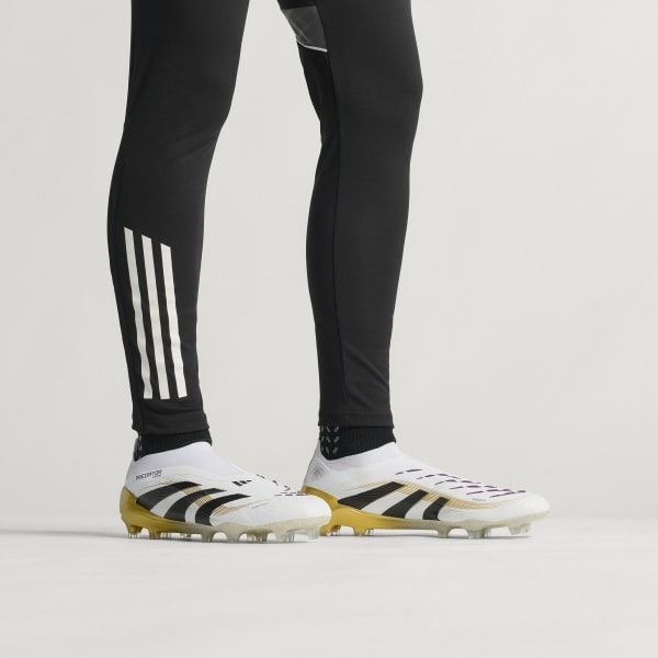White Predator Elite Laceless Firm Ground Boots