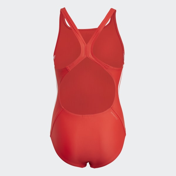 Red Athly V 3-Stripes Swimsuit