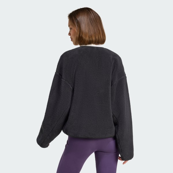 Preto Casaco de Malha Fleece 3-Stripes Future Icons