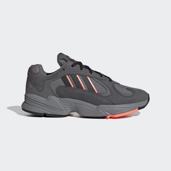 adidas Yung-1 Shoes in Grey and Coral 