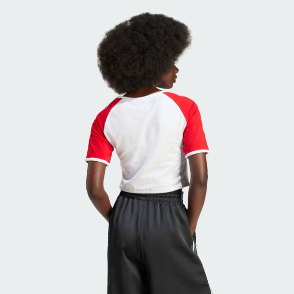White Mickey Mouse x Originals 3-Stripes Icon For Her Baby Tee