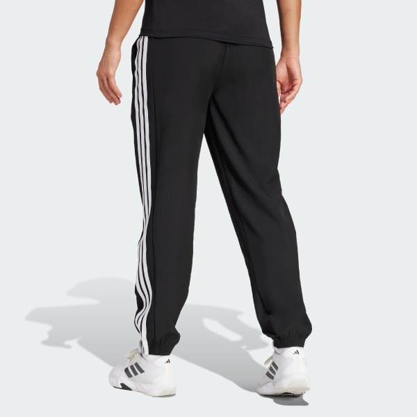 Negro Pants Essentials 3 Franjas Tejidos