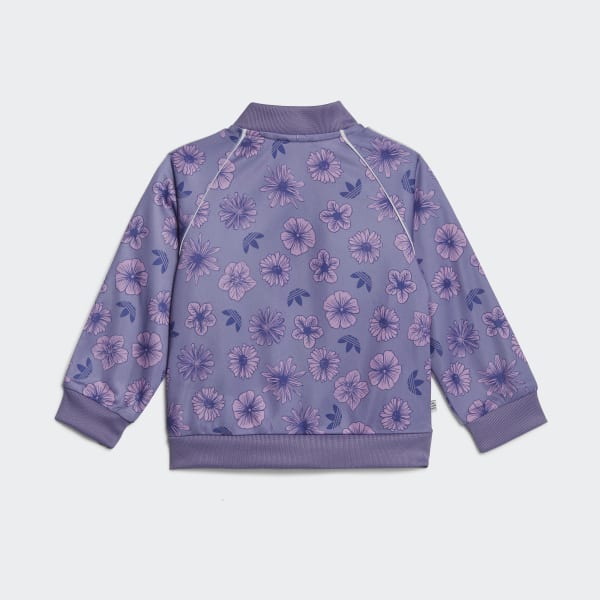 Purple Floral Sweat Suit Set