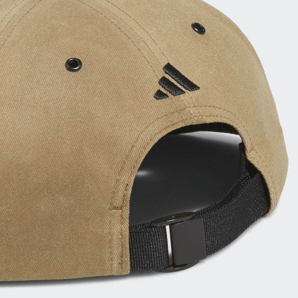 ベージュ 【ゴルフ】ワックスキャンバス フラットビル キャップ