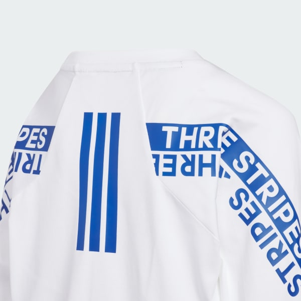 ホワイト ワーディングパック ルーズフィット シングルジャージー 長袖Tシャツ キッズ