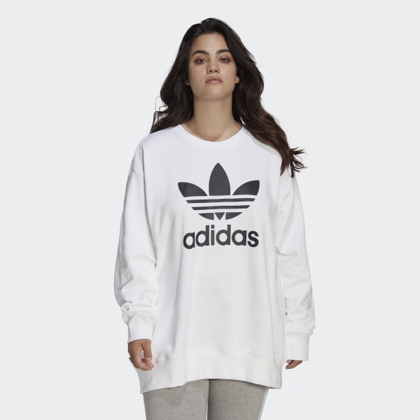 overliggende blanding svælg adidas Trefoil Crew Sweatshirt (Plus Size) - White | Women's Lifestyle |  adidas US