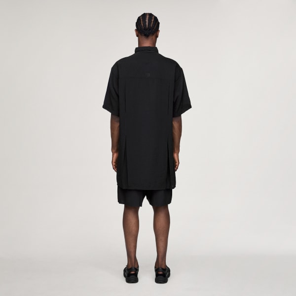 สีดำ เสื้อเชิ้ตตัวยาวแขนสั้นแต่งกราฟิก Y-3