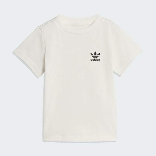 สีชมพู ชุดเสื้อยืดและกางเกงปั่นจักรยานขาสั้นสำหรับเด็ก