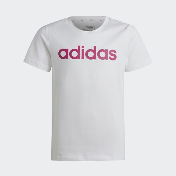 Blanco Playera Essentials Logo Linear Algodón Ajuste Ceñido
