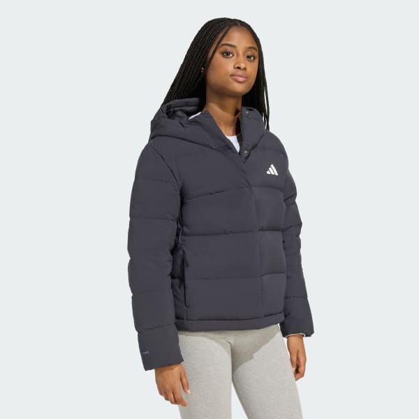 Black Helionic CLIMAWARM Hooded Down Jacket