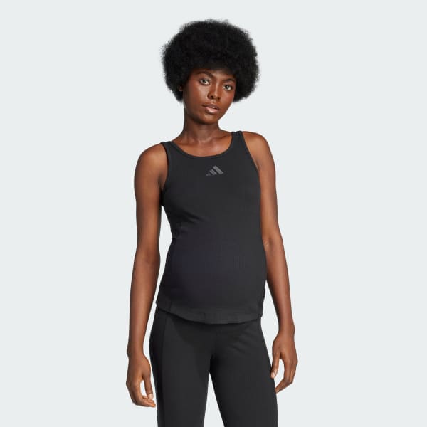 Μαύρο Rib Tank Top (Maternity)