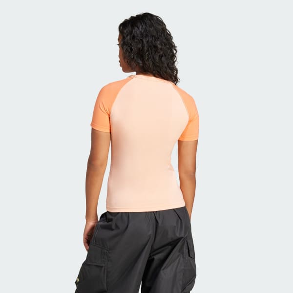 Rosa Adicolor 3-Streifen Raglan Slim T-Shirt