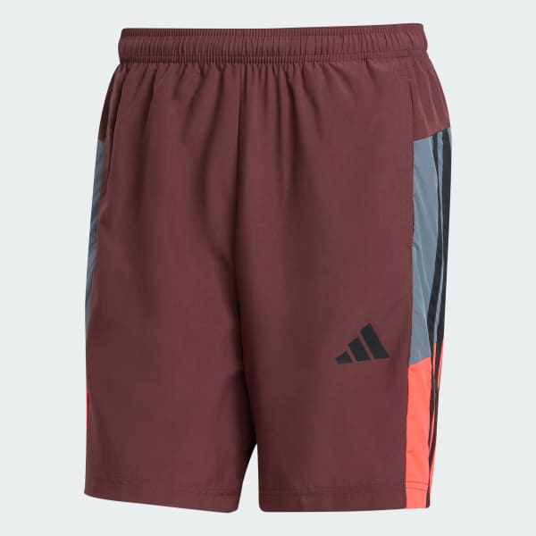 Burgundy Train Essentials Seasonal Colorblock Shorts
