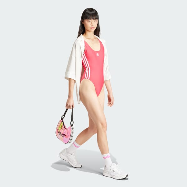 Pink Adicolor 3-Stripes Swimsuit