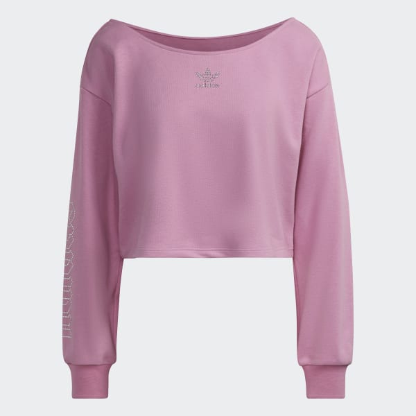 Purple adidas 2000 Luxe Slouchy Crew Sweatshirt TT748