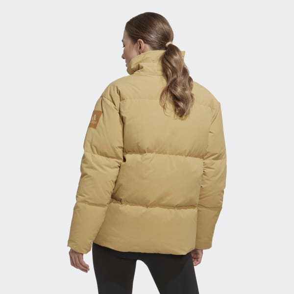 Bezowy Big Baffle Down Jacket