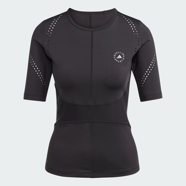 สีดำ เสื้อยืดเทรนนิง adidas by Stella McCartney TruePurpose