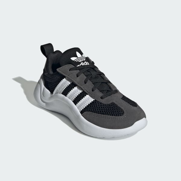 Black Adifom 70s Comfort Closure Elastic Laces Shoes Kids