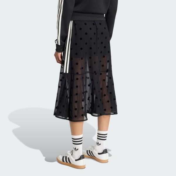 Zwart SHEER POLKA DOTS ROK